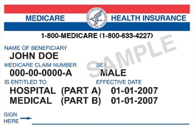 Image of a medicare health insurance card